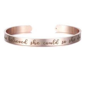 "She Believed She Could" Cuff Mantra Bangle